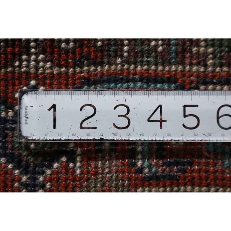 Hand Knotted Oriental 100% Wool Carpet Traditional Medallion Navy Blue & Blues Heriz (serapi) Area Rug - 3' 0'' X 2' 0''