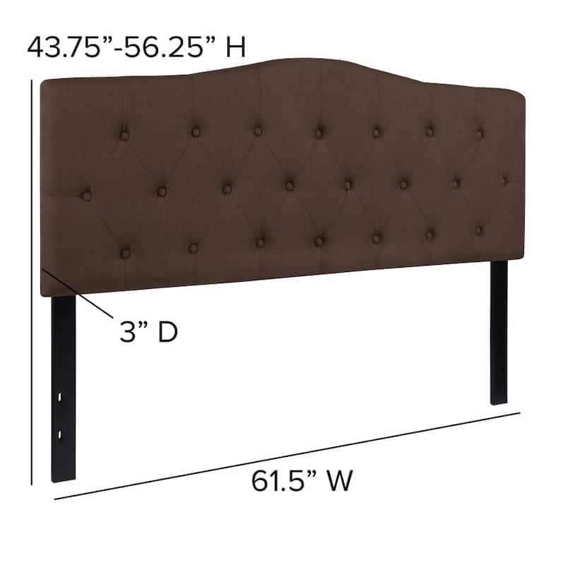 Arched Button Tufted Upholstered Headboard