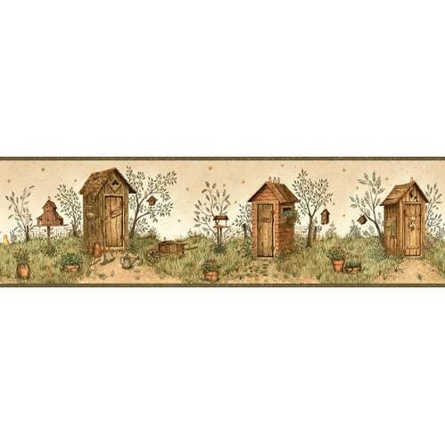 RUSTIC OUTHOUSES COUNTRY Wallpaper Border 6 " Wallpaper Borders
