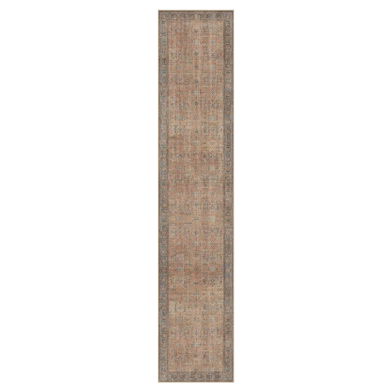 Mcow Floral Collection Machine-Washable Non-Slip Area Rug
