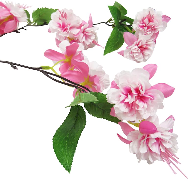 Set of 3 Artificial Hanging Fuchsia Flower Stem Spray 50in