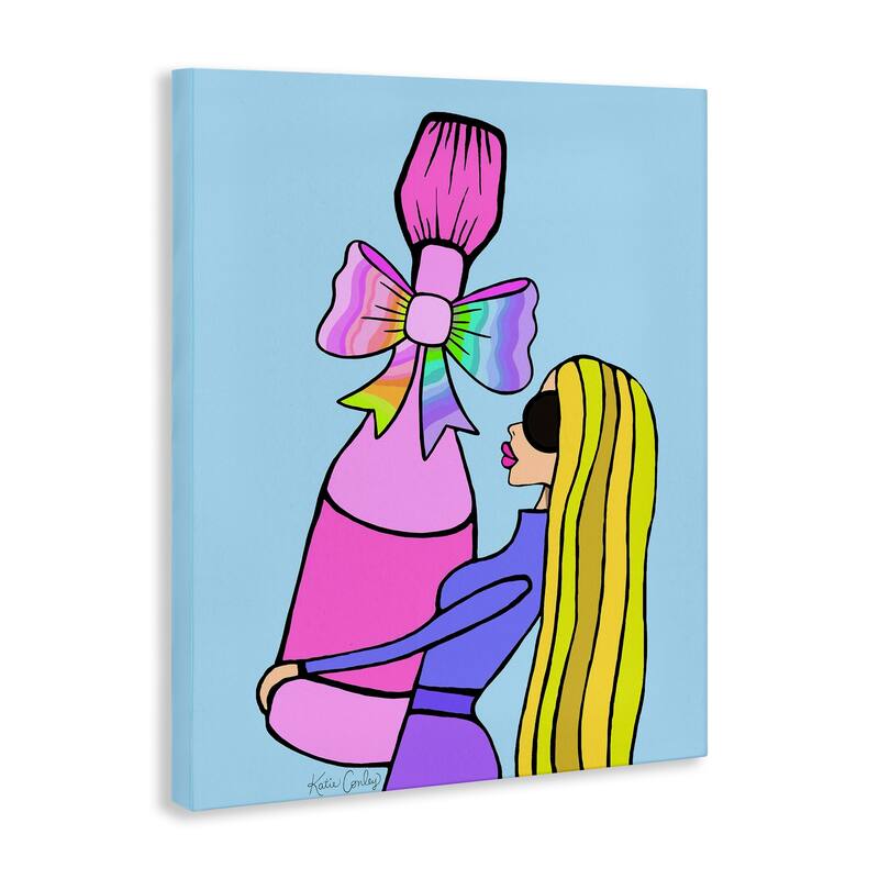 Stupell Bold Fashionista with Wine Bottle Canvas Wall Art Design By Katie Conley
