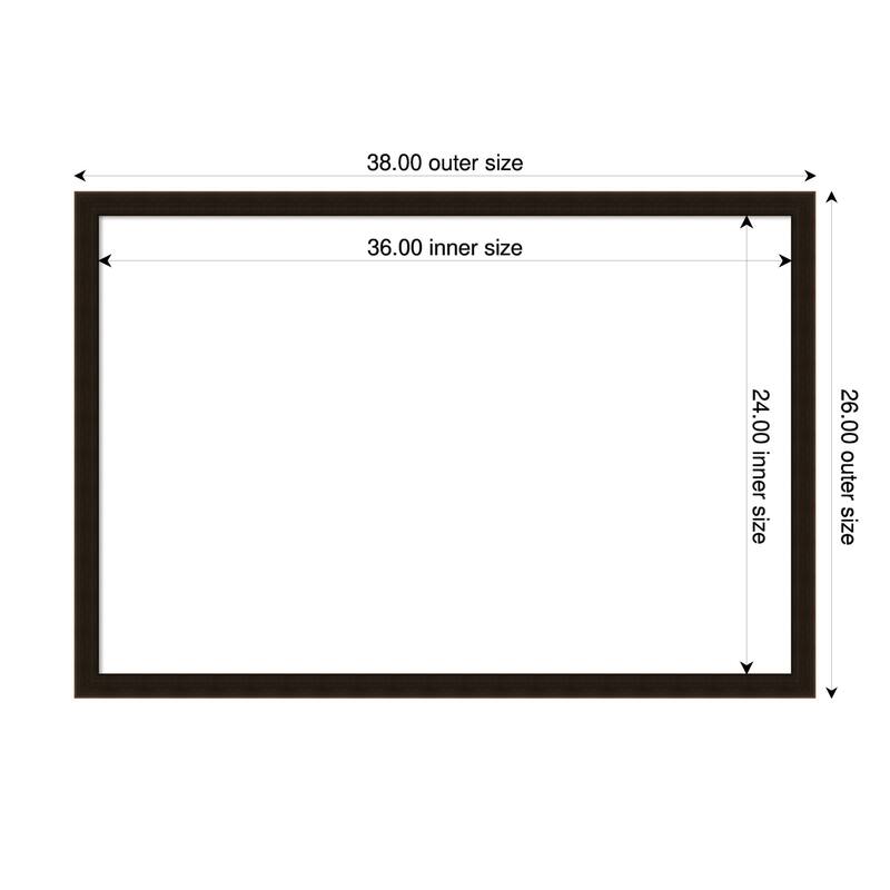 Amanti Art Espresso Brown Framed Dry Erase Magnetic Board - 38 x 26 in