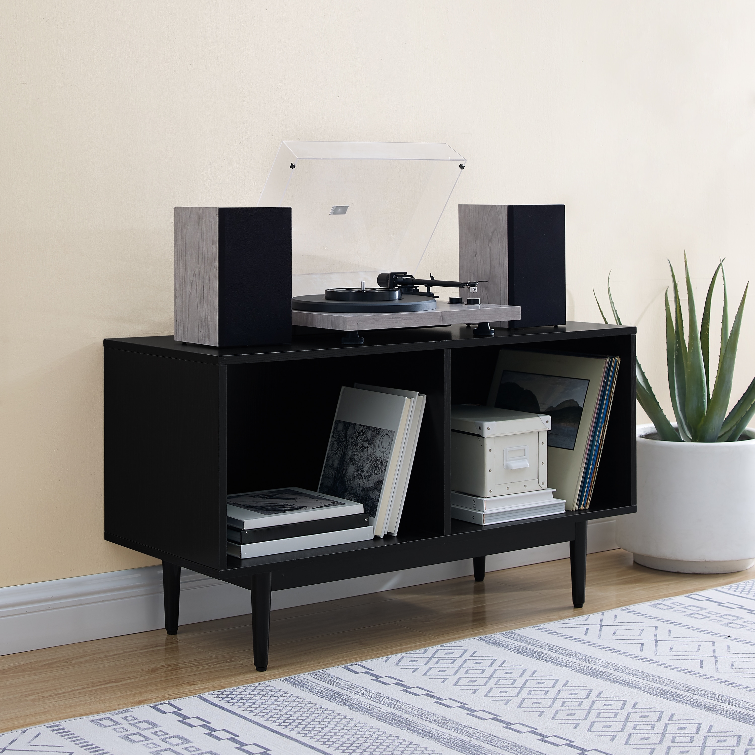 Crosley Liam Medium Record Player Stand With Vinyl Storage - 40 "W x 15.75 "D x 22.25 "H