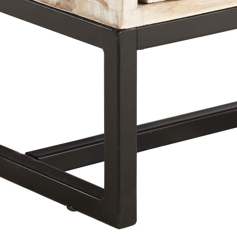 vidaXL TV Stand White 55.1"x11.8"x17.7" Solid Wood Acacia