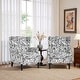 preview thumbnail 103 of 134, 2 Set Traditional Patterned Wingback Accent Chairs with NailHead