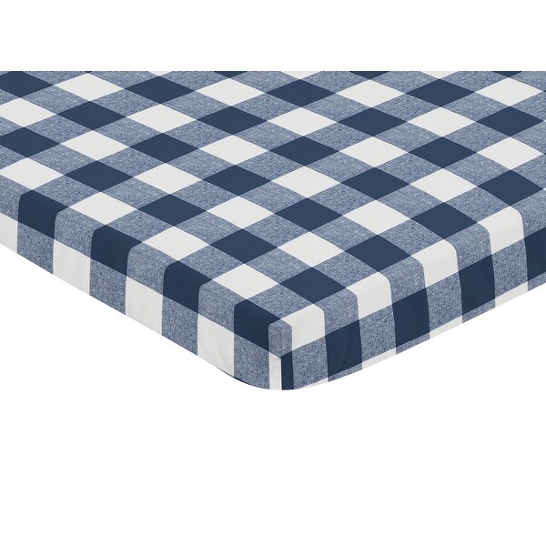 Navy buffalo check crib bedding clearance