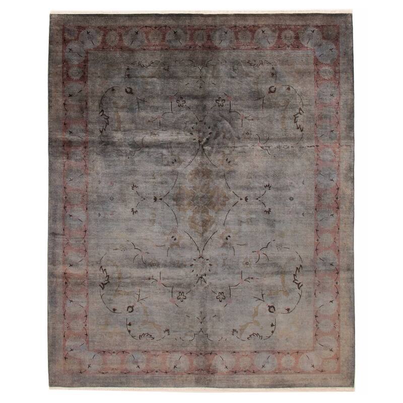 ECARPETGALLERY Hand-knotted Vibrance Grey Wool Rug - 8'2 x 9'11 - Grey - 8'2 x 9'11