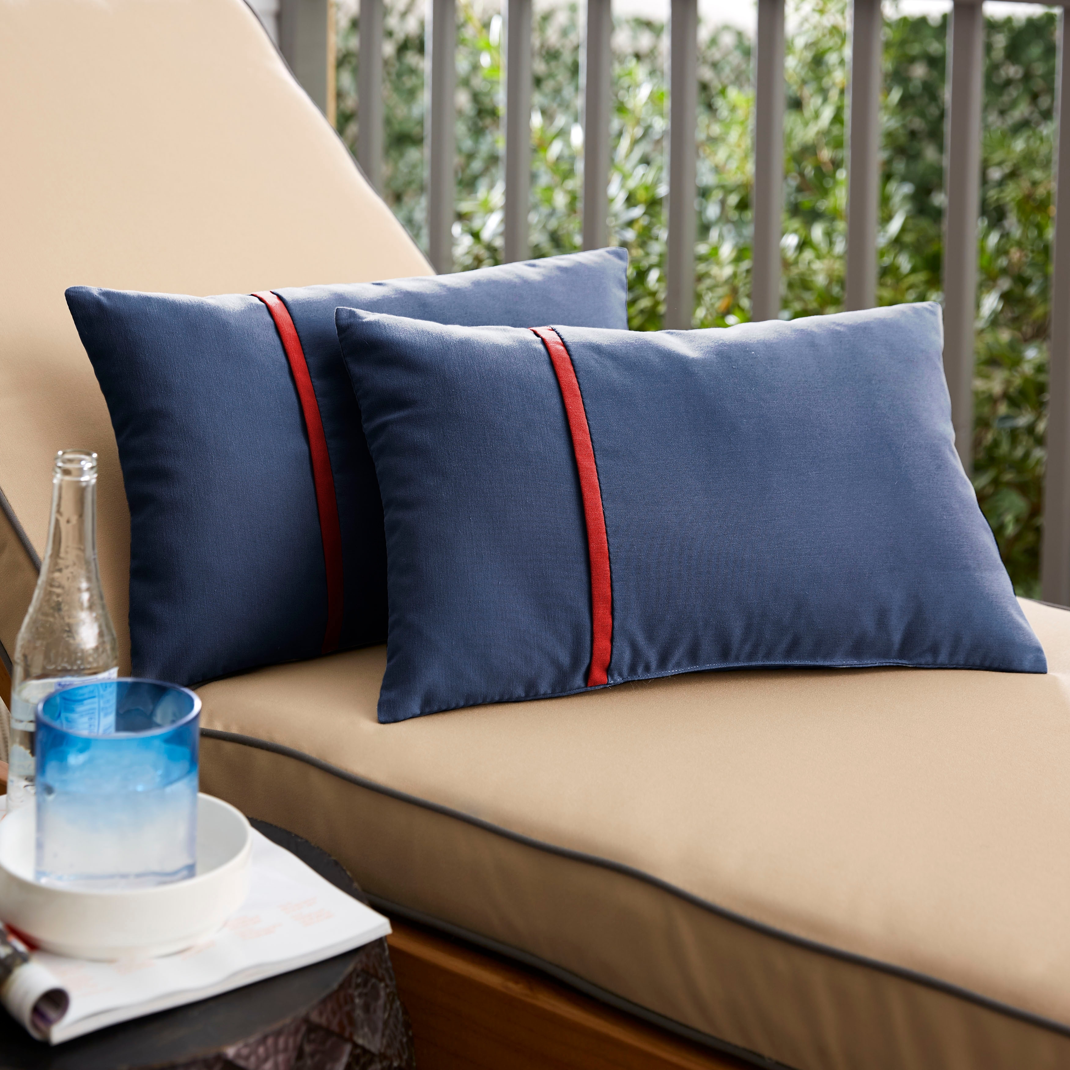 Sorra Home Sunbrella Outdoor Single Petite Flange Pillow Set of 2
