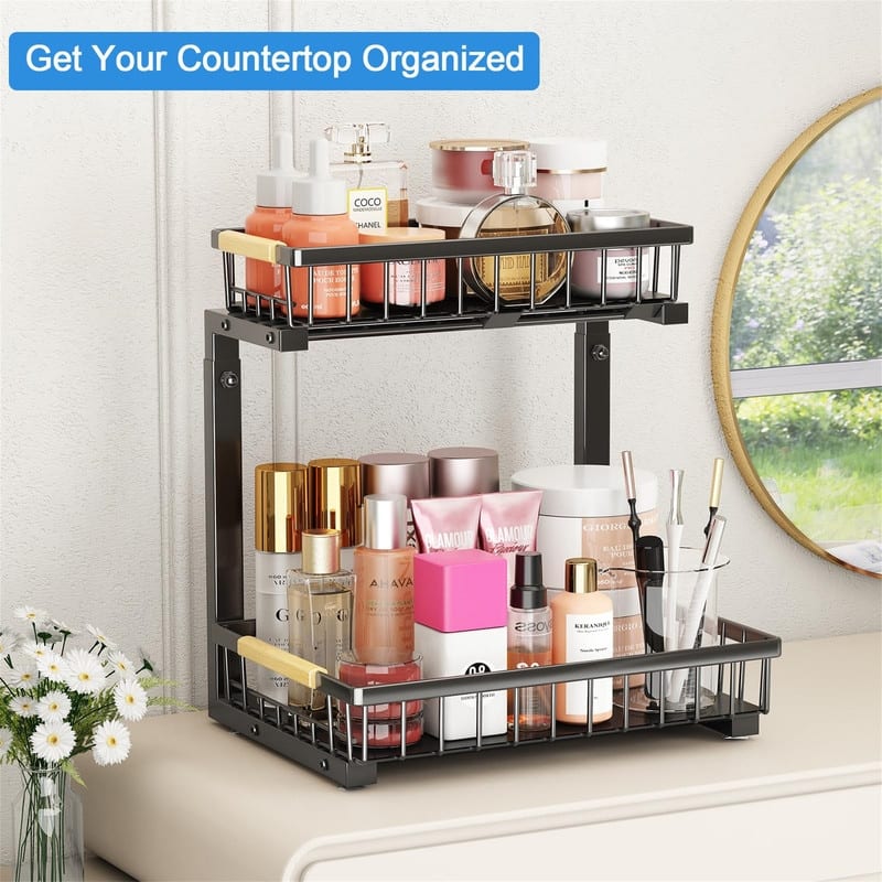 Pull Out Cabinet Organizer - ‎11.4"D x 15.55"W x 13.6"H