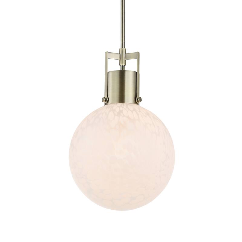1-Light Glass Ceiling Pendant - 18.25" - White