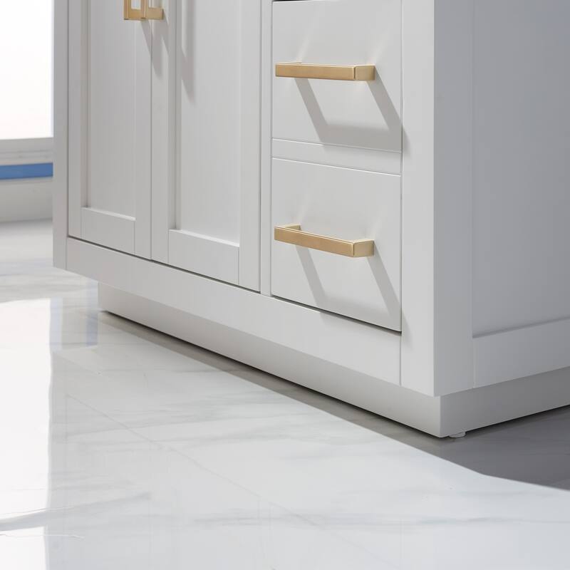 Altair Ivy Single Bathroom Vanity Set and Carrara White Countertop without Mirror
