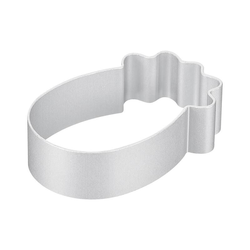 4pcs Pineapple Cookie Cutter, Aluminum Alloy Biscuit Cutters for Cake, Silver