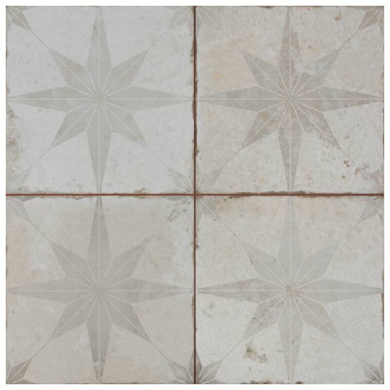 Merola Tile Kings Star White 17-5/8" x 17-5/8" Ceramic Floor and Wall Tile