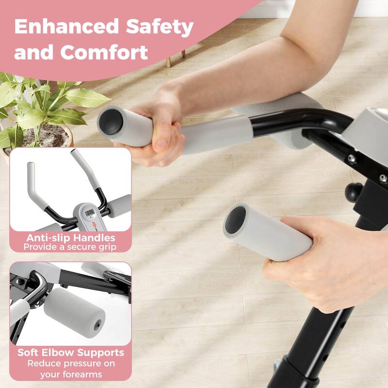 Goplus Adjustable Abdominal Trainer with Elbow Support Knee Protection