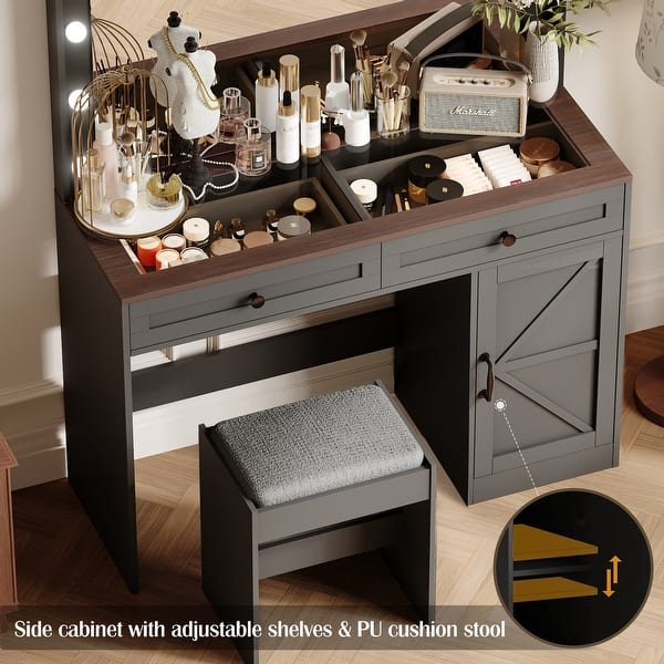 lady's dressing table Girls Women's Dressing Table with Flip-Up Mirror and LED Light - Bed Bath &  Beyond