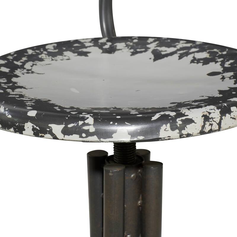 Metal Distressed Bar Stool with Gunmetal Legs and Backrest -Teal, Beige or Red - Roche River Decor