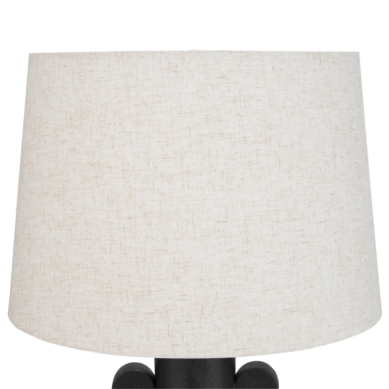 Nourison 29" Matte Black Ceramic Spherical Table Lamp