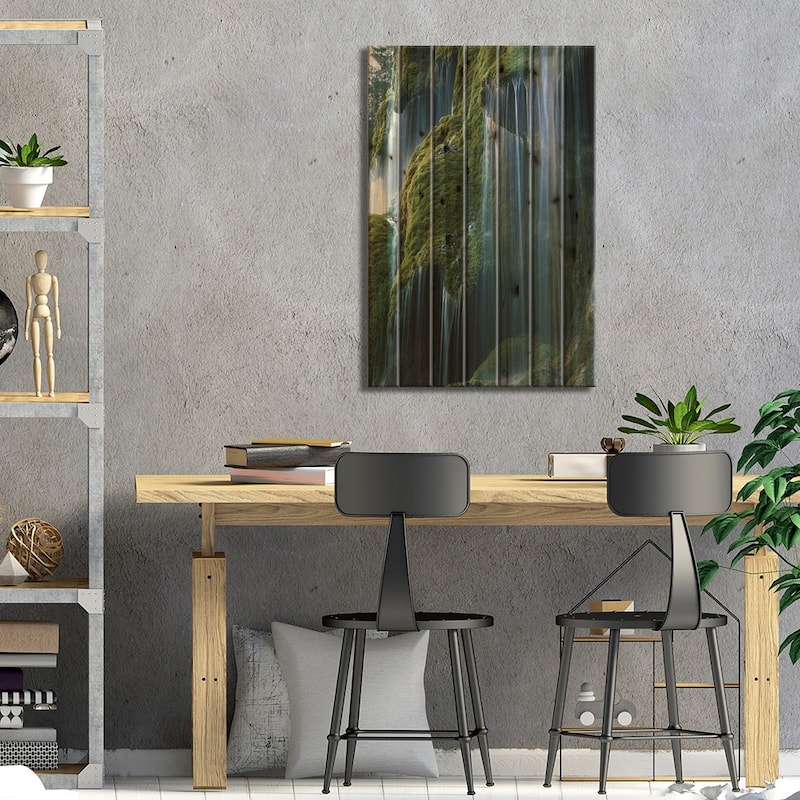 Waterfall, Bavaria, Germany Print On Wood by Konrad Wothe - Multi-Color