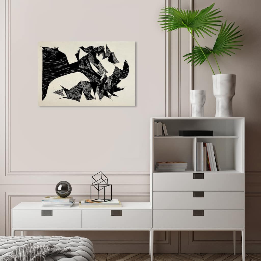 Wynwood Studio Abstract Abstract Neutral Form Black and Modern & Contemporary Wall Art Canvas Print