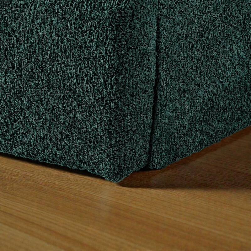 Upholstered Bed Frame with Tall Curved Headboard, Premium Circle Yarn Fabric, Modern Minimalist Platform Bed