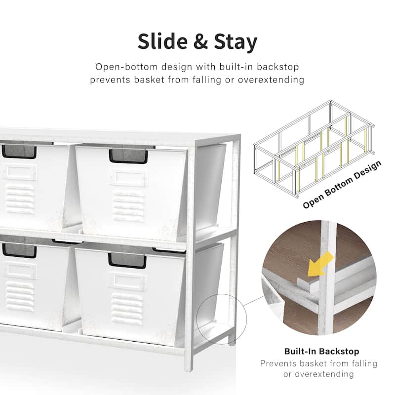 Copern Industrial 44-inch Metal 6-Bin Storage Shelf by Furniture of America