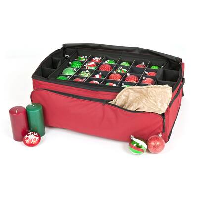 72 (3 in.) Christmas Ornament Storage Box with Side Pockets