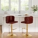 preview thumbnail 18 of 46, Swivel Bar Stools Set of 2, Modern PU Bar Stools with Backs - Counter Height Burgundy
