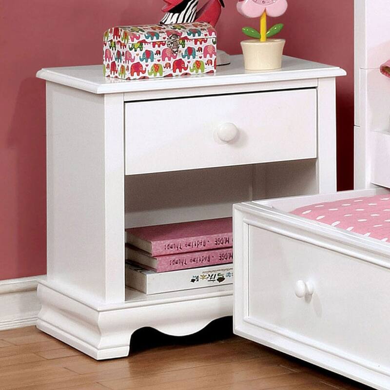 Wooden Nightstand with Bottom Shelf