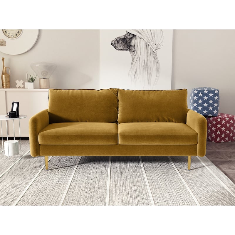 70'' Velvet Square Arm Sofa