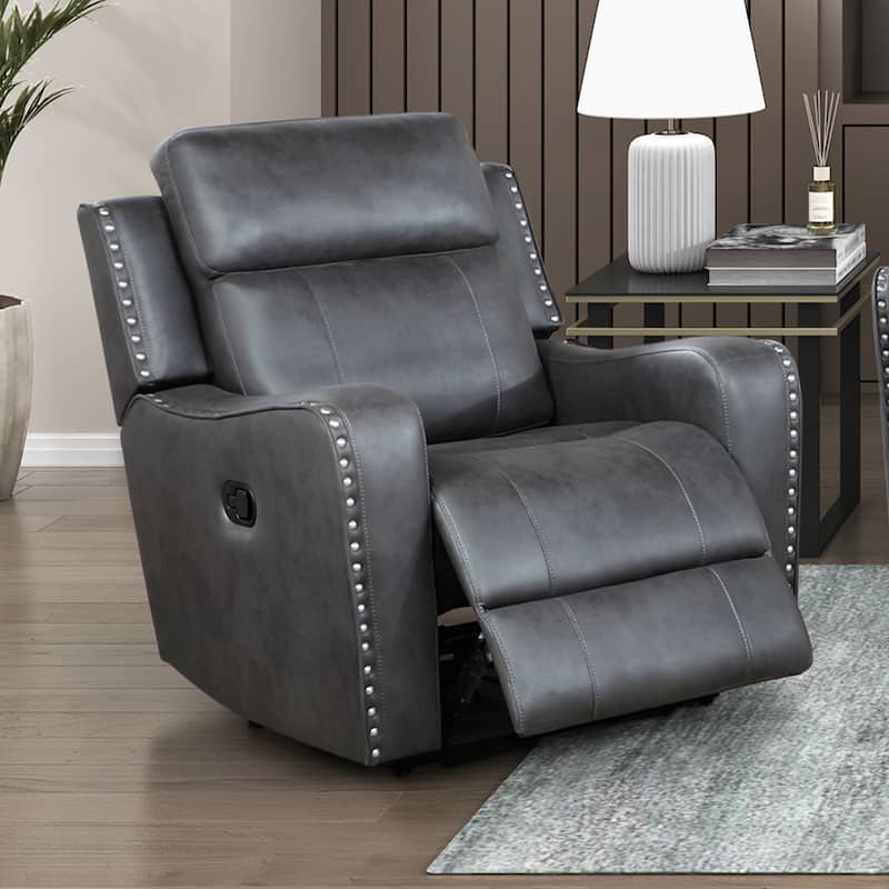Rowan 36.5" Reclining Chair - Nailhead Trim, Removable Seat Back