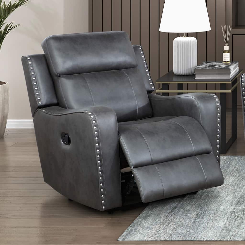 Rowan 36.5" Reclining Chair - Nailhead Trim, Removable Seat Back