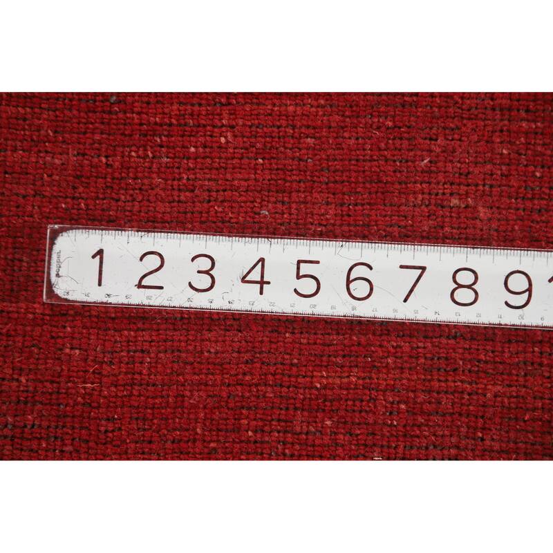 Hand Knotted Oriental 100% Wool Carpet Tribal Tribal Red Gabbeh Area Rug - 11' 3'' X 8' 5''