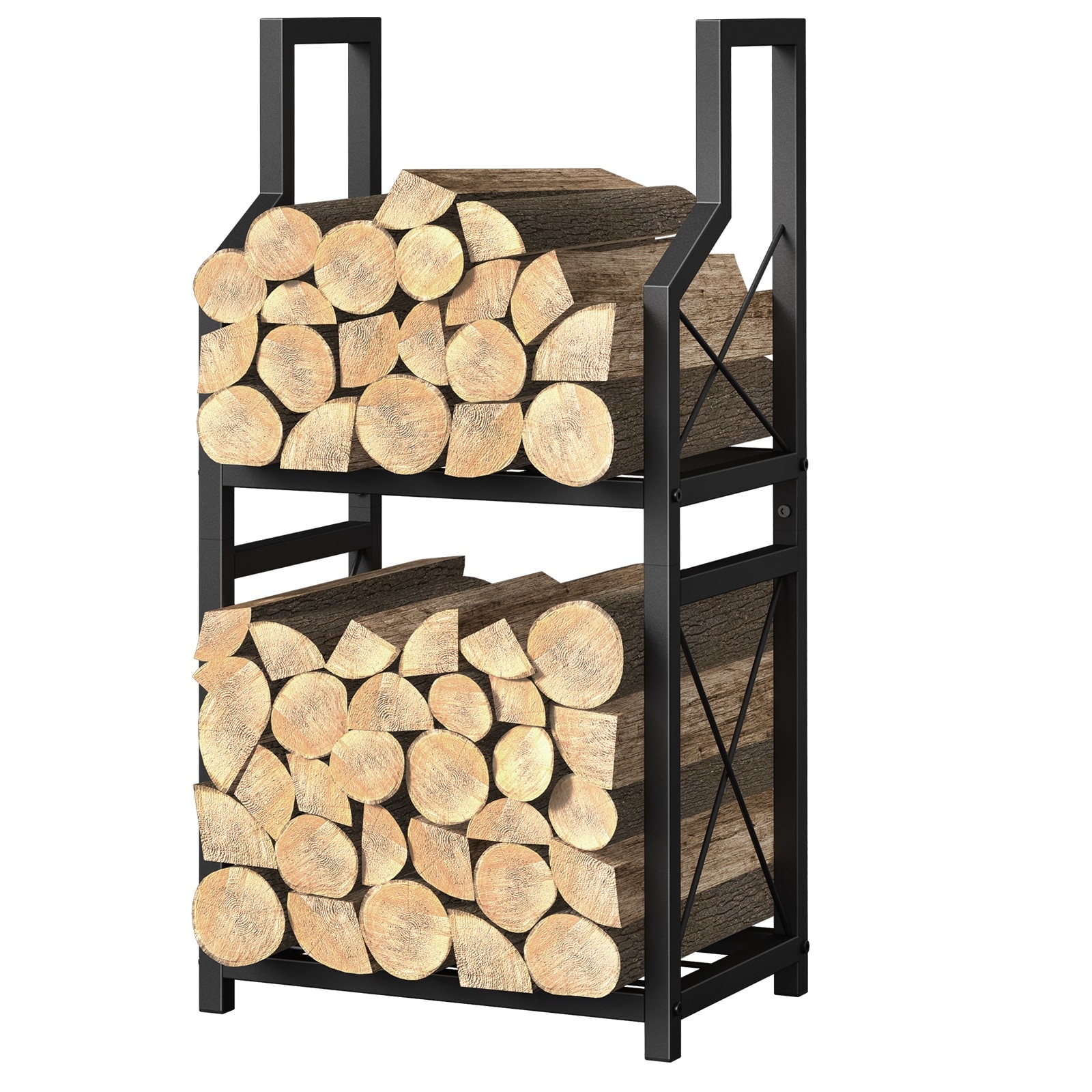 Firewood Rack for Indoor, 2-Tier Firewood Holder - On Sale - Bed