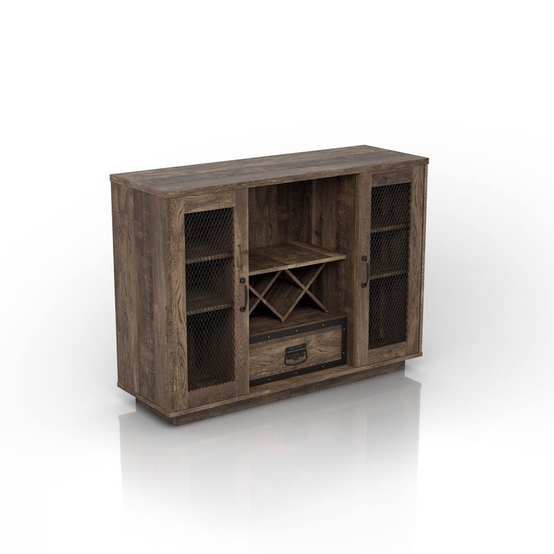 DH BASIC Industrial 7-shelf Buffet with Wine Bottle Storage by Denhour