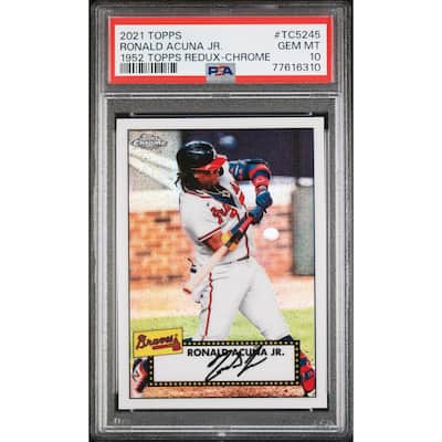 Ronald Acuna Jr 2021 Topps 1952 Redux Chrome Baseball Card #TC5245 Graded PSA 10 - 8'6" x 11'6"