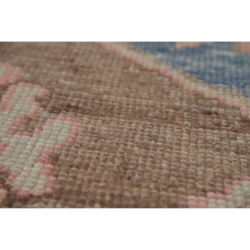 Hand Knotted Oriental 100% Wool Carpet Transitional All-Over Brown Oushak Area Rug - 12' 4'' X 9' 5''