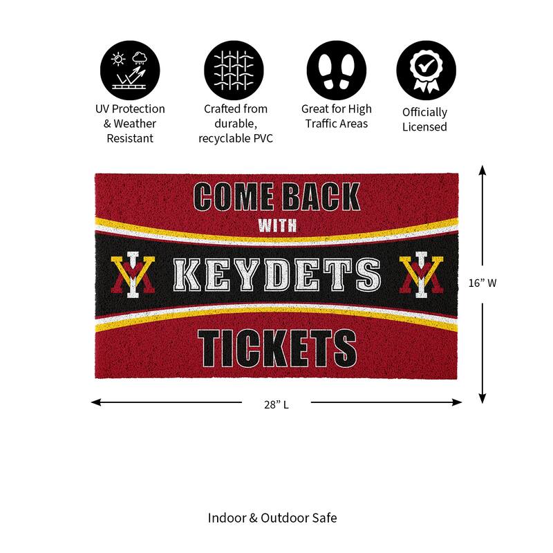 Virginia Military Institute 28 in. x 16 in. PVC "Come Back With Tickets" Trapper Door Mat
