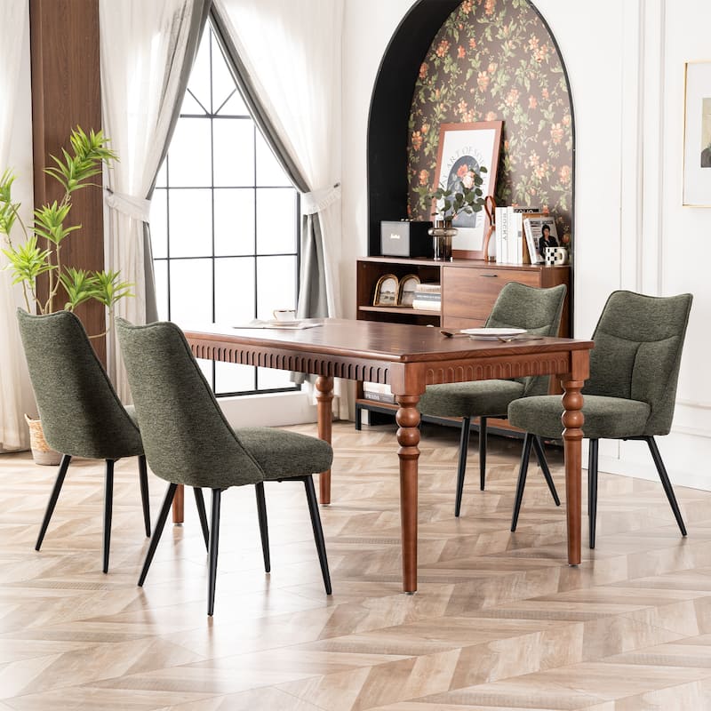 Modern Upholstered Fabric Kitchen & Dining Room Chairs Set of 2