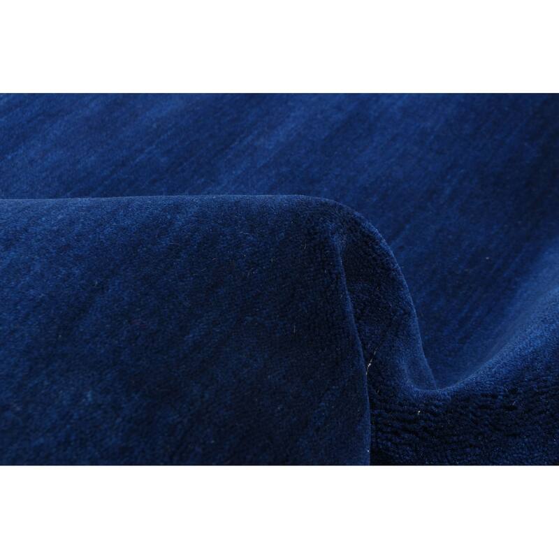 ECARPETGALLERY Hand Loomed Kashkuli Gabbeh Dark Navy Wool Rug - 4'0 x 5'6