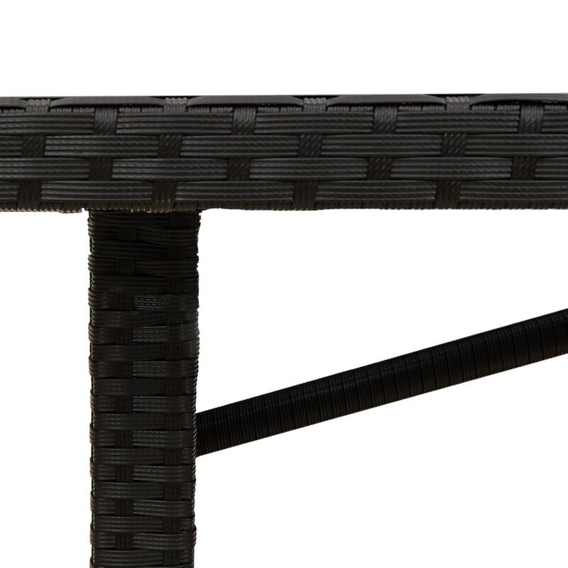 vidaXL 7 Piece Garden Dining Set Black Poly Rattan - 21.7 x 24.6 x 32.3