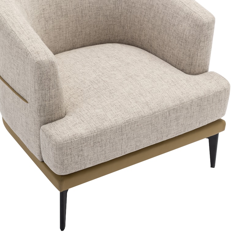Mustard 28.9" Two-tone Barrel Chair