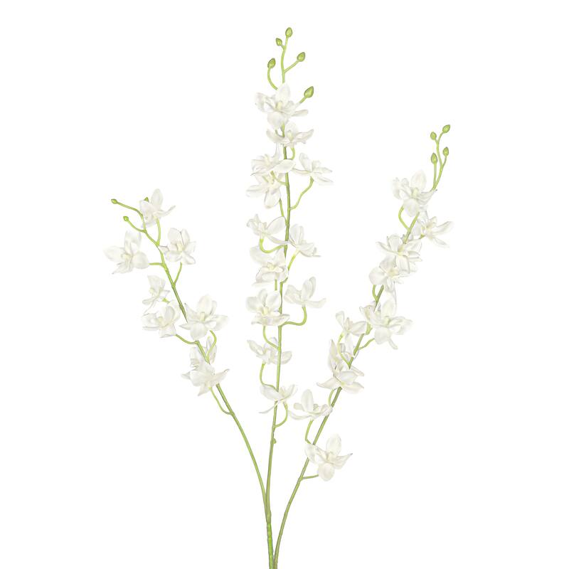 Set of 4 Petite Cream White Artificial Dendrobium Orchid Flower Stem Spray 34in - 34" L x 4" W x 4" DP