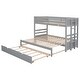 preview thumbnail 15 of 16, Twin over Pull-out Bunk Bed with Twin Trundle, Convertible Design, Full-length Guardrail