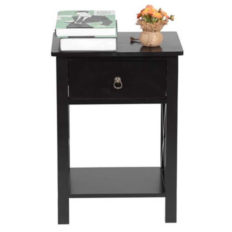 Modern Nightstand with Drawer and Shelf Stylish and Functional Bedside Table for Organized Living