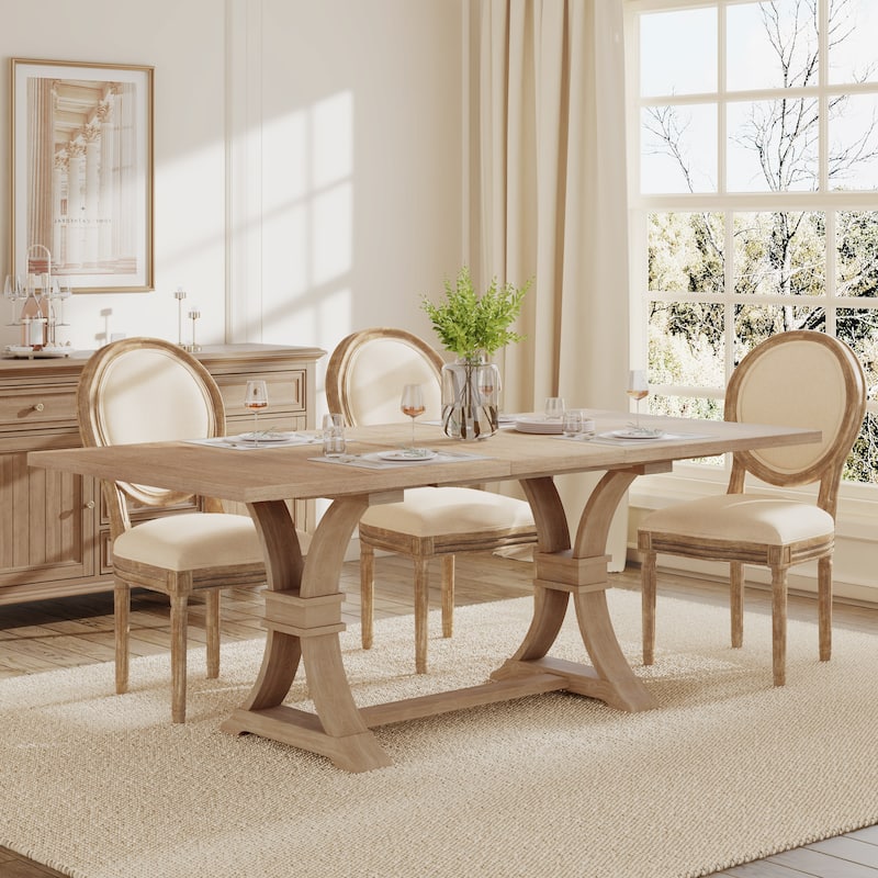 Christopher Knight Home - Rustic Extendable Dining Table with Rubberwood X-Frame Base and Extension Leaf