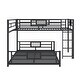 preview thumbnail 24 of 26, Contemporary Modern Design L-shaped Twin over Full Size Bunk Bed,Sturdy Metal Construction and Safety Guaranteed