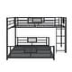 preview thumbnail 10 of 12, Metal Twin over Full Size Bed Frame, L-shaped Bunk Bed with Full Length Guardrail and Ladder for Children, Boys and Girls