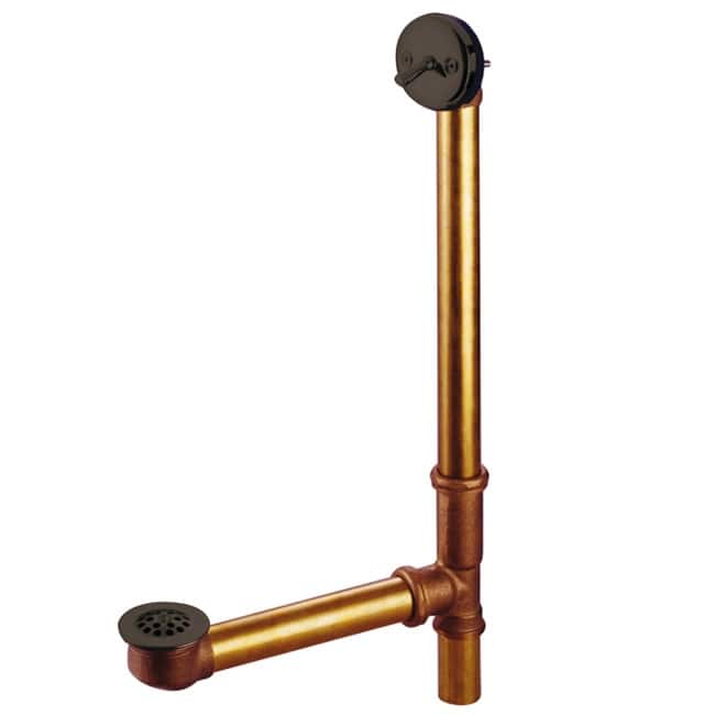 Kingston Brass Brass Bathtub Drain with Trip Lever, Overflow and Grid