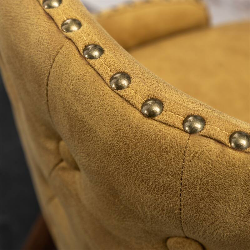 Modern Faux Leather Tufted Nailhead Trim Counter Stool (Set of 2)